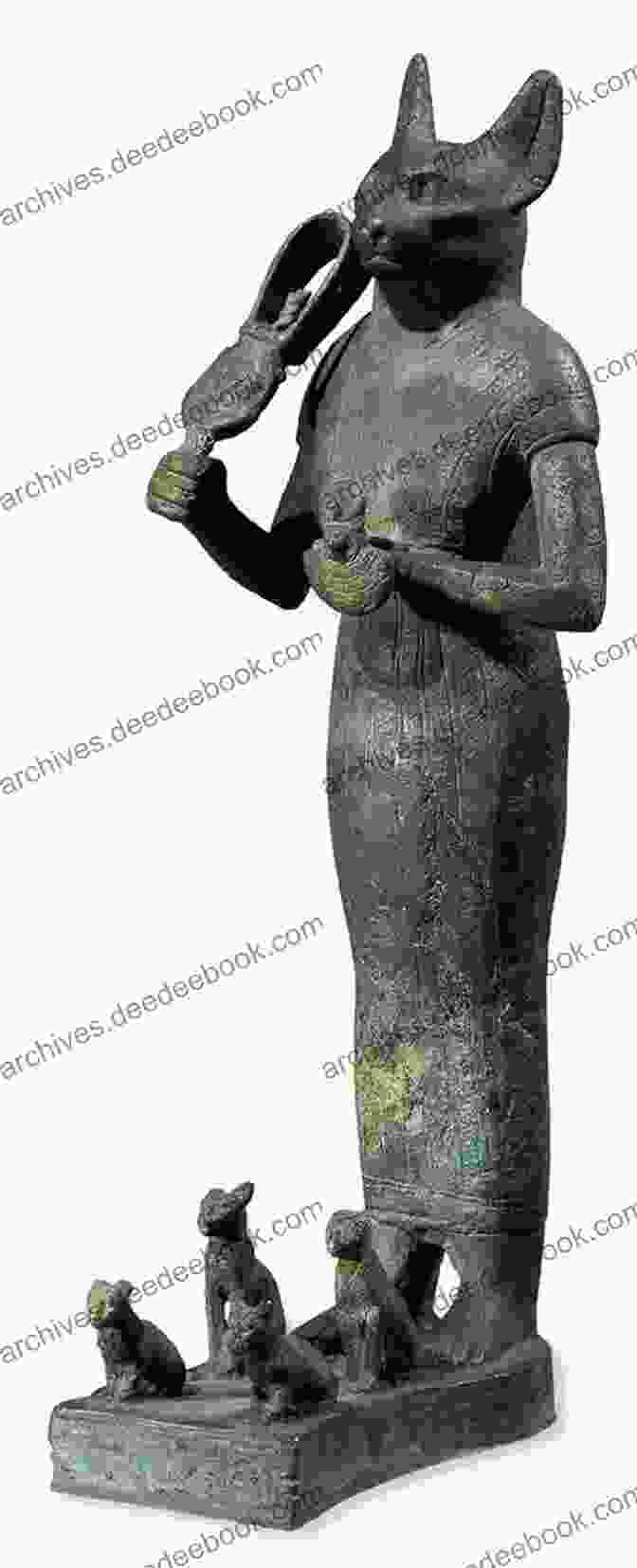 A Statue Of The Goddess Bastet, Depicting Her As A Woman With A Cat's Head, Holding A Sistrum And A Basket. Nile Cat (The Nile Mysteries)