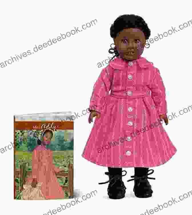 Addy Walker, An American Girl Doll, Standing In A Field Of Flowers With A Large American Flag Behind Her Freedom For Addy (American Girl) (Step Into Reading)