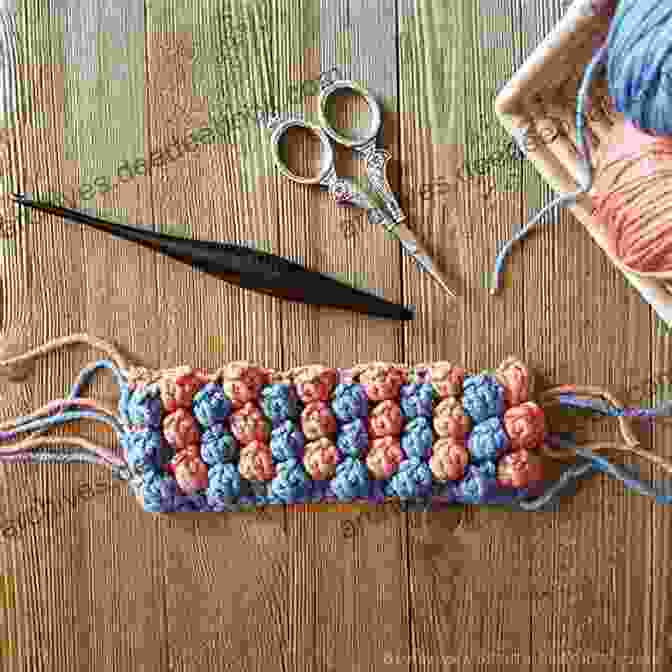 An Illustration Of A Popcorn Stitch In Progress. CROCHET PATTERNS FOR BEGINNERS: How To Create Crochet Patterns And Stitches With A Simple Step By Step Guide Discover Secret Techniques To Improve Your Skills And Become A Master In 7 Days