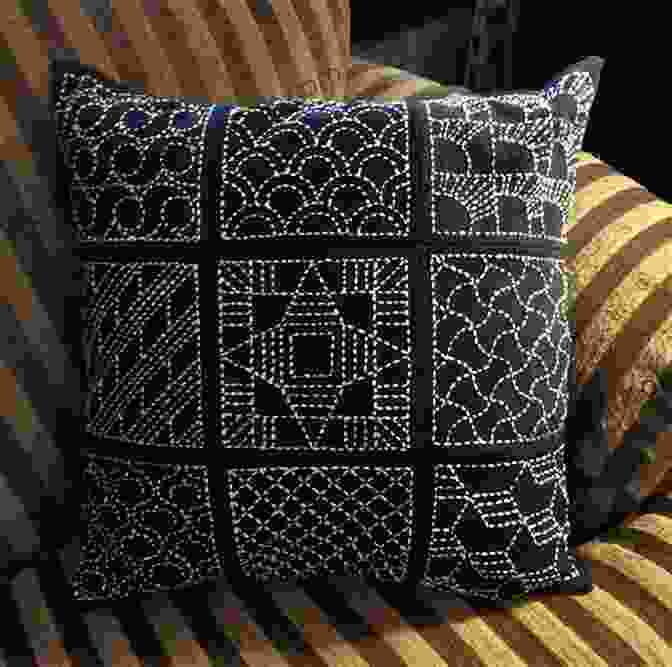 Counted Sashiko Embroidered Pillow Cover The Ultimate Kogin Collection: Projects And Patterns For Counted Sashiko Embroidery