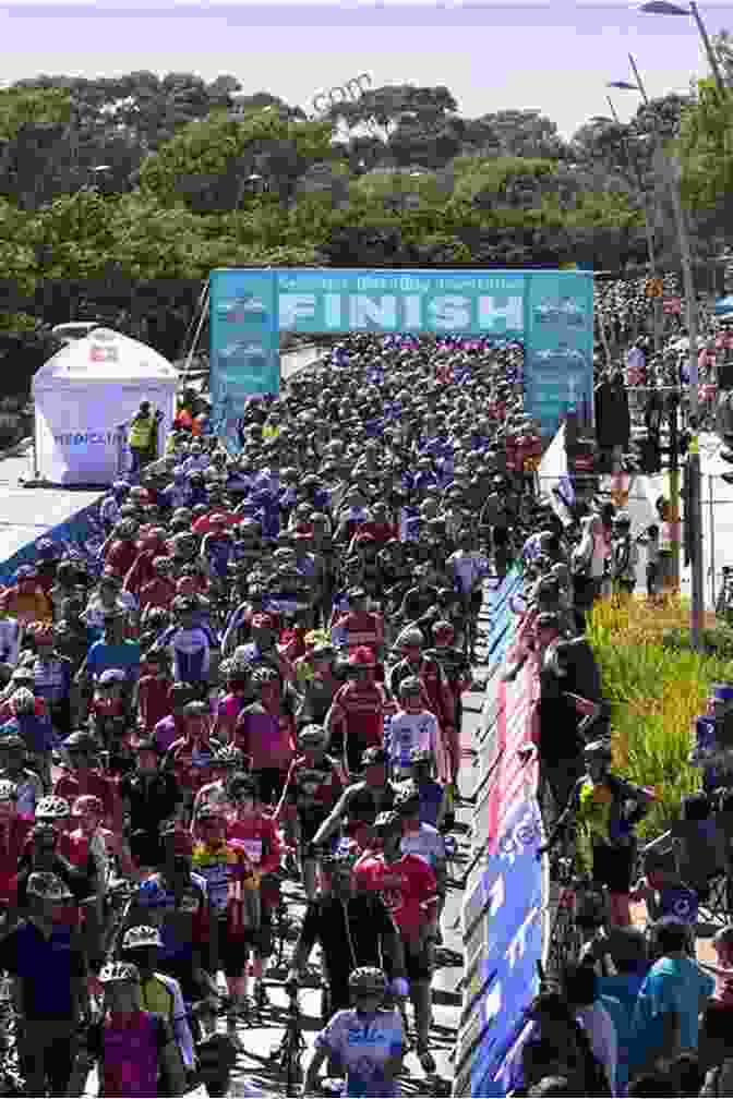 Cyclists Reaching The Finish Line In Cape Town The Lions On The Road: Cycling London To Cape Town For Save The Children Fund