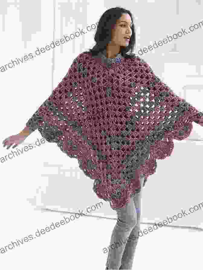 Intricate Knit Design On A Bohemian Poncho Knit Ponchos Wraps Scarves: Create 40 Quick And Contemporary Accessories (Traditions In The Making)