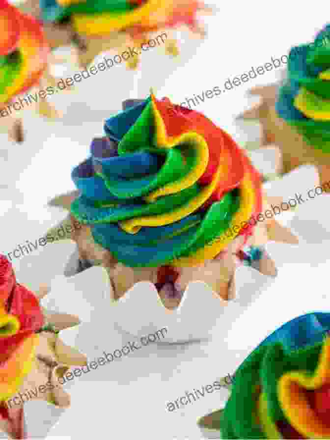 Rainbow Cupcakes With Pink, Blue, Green And Yellow Frosting And Sprinkles Illustrated Step By Step Baking Cookbook For Kids: 30 More Easy And Delicious Recipes (Baking For Kids)