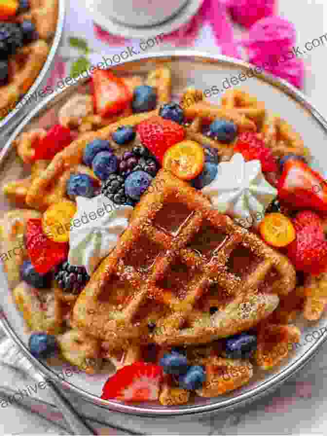 Waffles With A Golden Brown Crust And Topped With Fruit And Whipped Cream Illustrated Step By Step Baking Cookbook For Kids: 30 More Easy And Delicious Recipes (Baking For Kids)